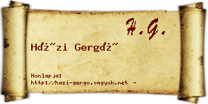 Házi Gergő névjegykártya