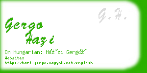 gergo hazi business card